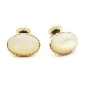 Antique Mother of Pearl Cufflinks classic Men's Suit Accessory Wedding Jewelry